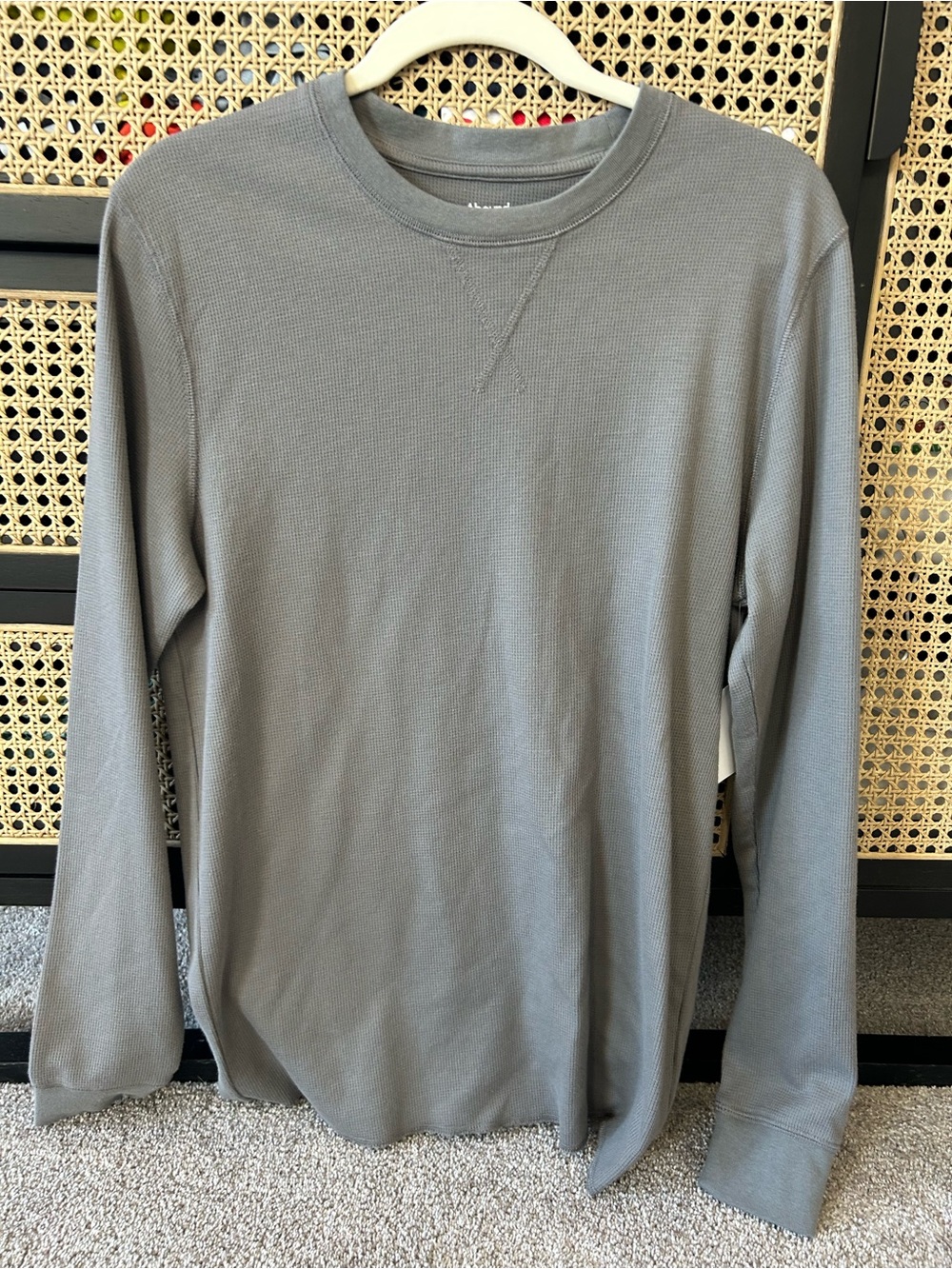 Nordstrom Abound Men's Crewneck Waffle Knit Sweater - Slate Blue